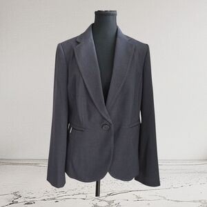 Marks & Spencer Charcoal Women's Stiched Blazer With Zippered Pockets Size 16